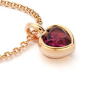 collier byzance pour femme en or rose avec grenat rhodolite coeur