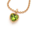 collier byzance pour femme en or rose avec peridot coeur