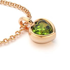 collier byzance pour femme en or rose avec peridot coeur