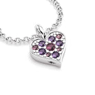 Collier coeur en argent avec rhodolites et améthytes