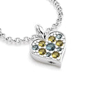 Collier coeur en argent avec topazes et citrines