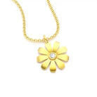 collier paquerette pour femme en or jaune avec diamant