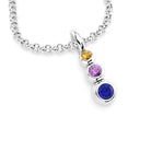 collier Volga pour femme en or blanc grenat mandarin saphir violet saphir bleu