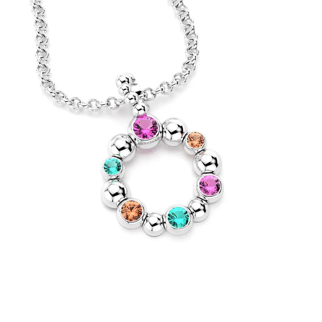 Collier Volga Or Blanc 18 Carats Saphirs et Tourmalines Paraïba