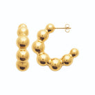 Boucles d’oreilles créoles boules graduées en acier PVD doré