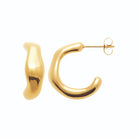 Boucles d’oreilles demi-créoles ondulées en acier PVD doré