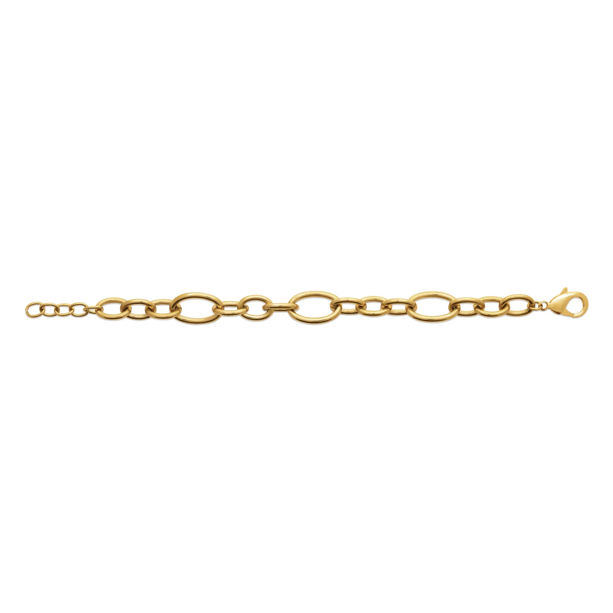 Bracelet "Rythme Ovale" en PVD Doré (21 cm)