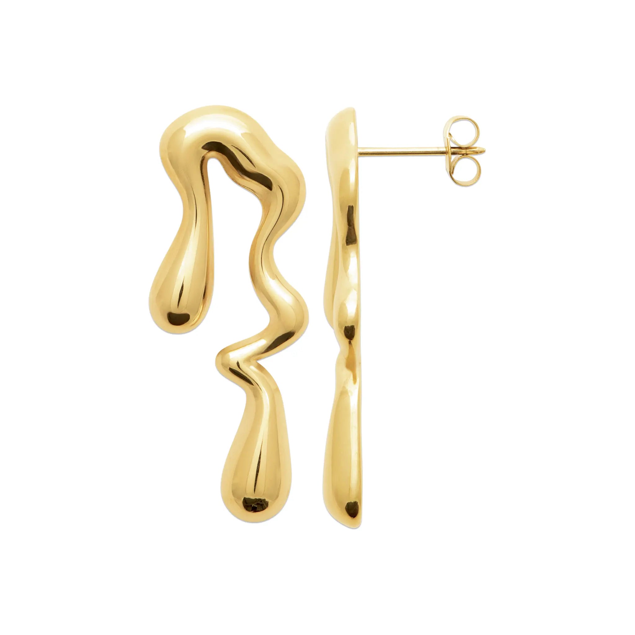 Boucles d'oreilles Pendantes "Entrelacs Infinis" en PVD Doré (Fermoir Papillon)