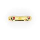 Bague femme or jaune 18 carats avec 5 Saphirs (Jaune Rose Orangé)