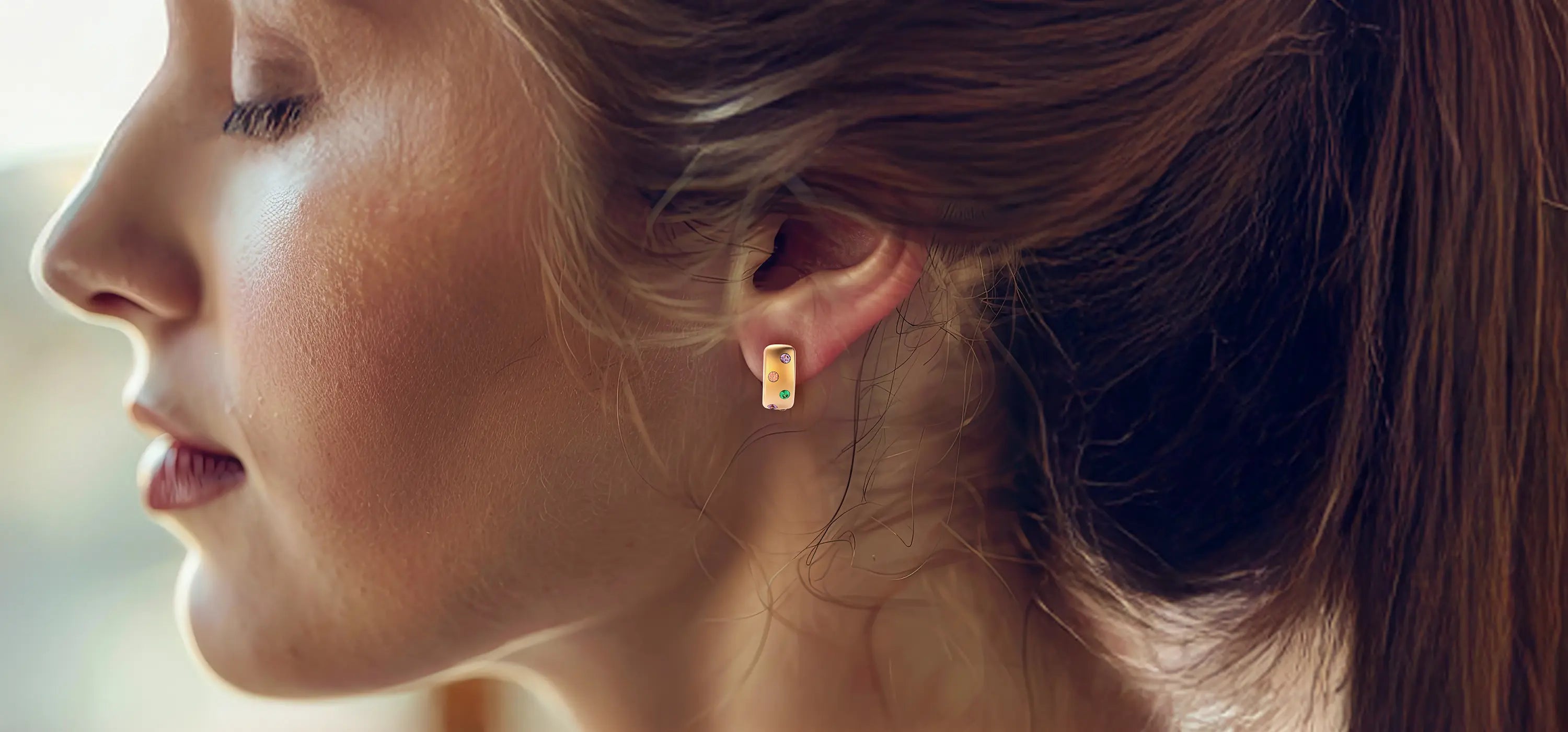 Femme boucles d'oreilles Elisa en or rose