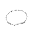 Gourmette identité argent 925 rhodié, maille gourmette 3,7 mm, 18 cm