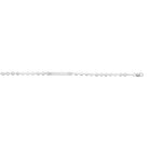 Gourmette identité argent 925 rhodié, maille gourmette 3,7 mm, 18 cm