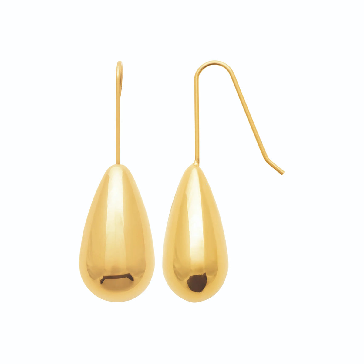 Boucles d’oreilles pendantes goutte allongée en acier PVD doré