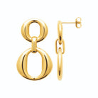 Boucles d’oreilles pendantes maillons ovales en acier PVD doré