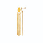 Boucles d’oreilles pendantes navette et franges de chaînes en acier PVD doré