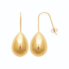 Boucles d’oreilles pendantes poire bombée en acier PVD doré