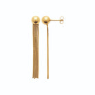 Boucles d’oreilles pendantes pompon de chaînes en acier PVD doré