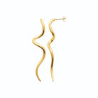 Boucles d’oreilles pendantes serpentines en acier PVD doré
