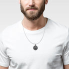 Pendentif boussole en argent 925 homme au porté