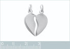 Pendentif cœur à partager en argent 925 rhodié