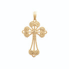 Pendentif croix filigranée en plaqué or