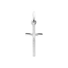 Pendentif croix fine diamantée en argent rhodié