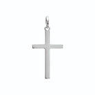 Pendentif croix latine lisse en argent rhodié