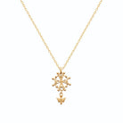 Pendentif croix occitane en plaqué or vu de profil