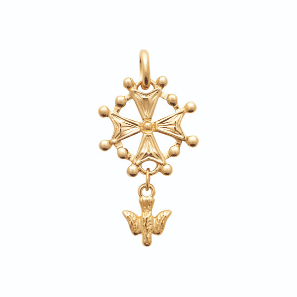Pendentif croix occitane en plaqué or