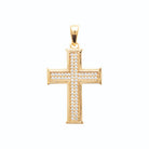 Pendentif croix pavée de zircons en plaqué or