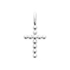 Pendentif croix perlée en argent rhodié