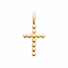 Pendentif croix perlée en plaqué or