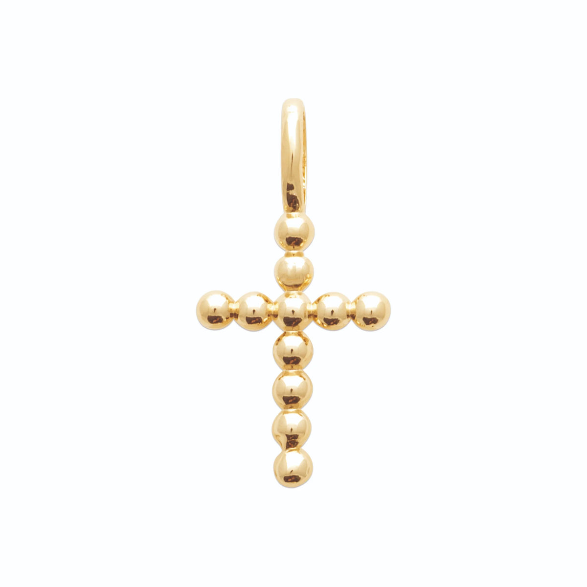 Pendentif croix perlée en plaqué or