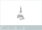 Pendentif dauphin et cristal blanc enfant en argent 925