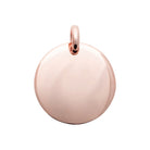 Pendentif grande médaille ronde lisse en plaqué or rose