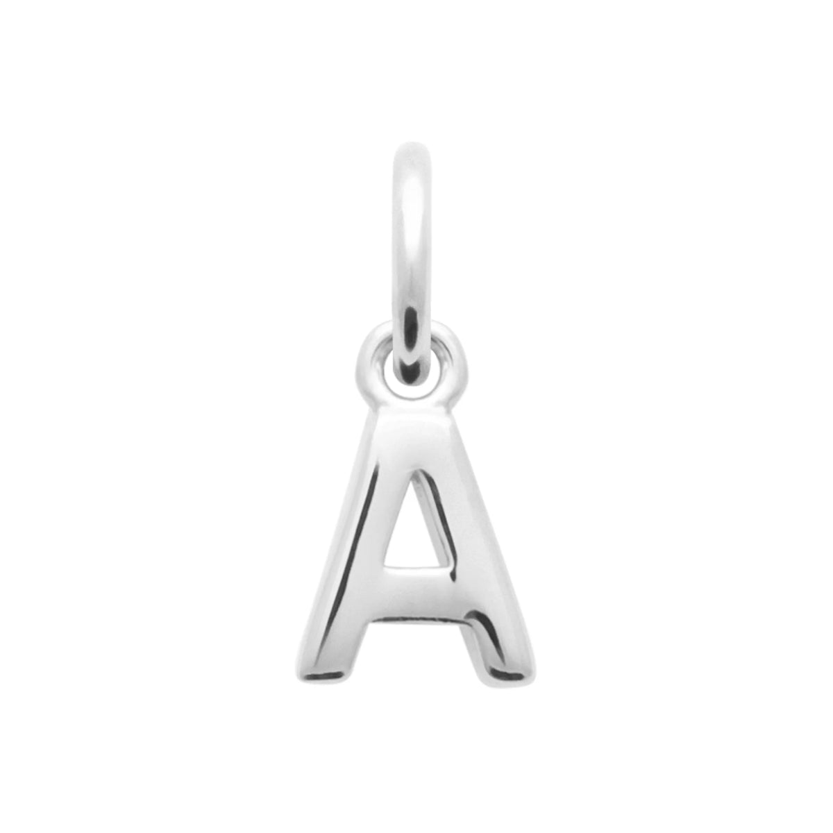 Pendentif initiale en argent rhodié : lettre A