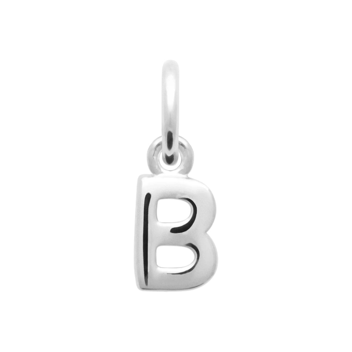 Pendentif initiale en argent rhodié : lettre B