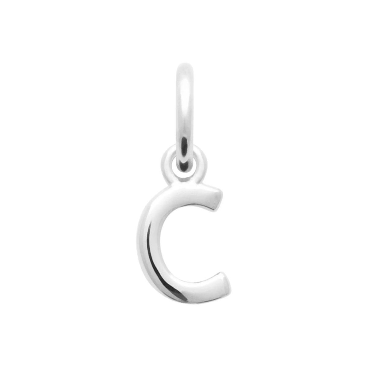 Pendentif initiale en argent rhodié : lettre C