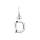 Pendentif initiale en argent rhodié : lettre D