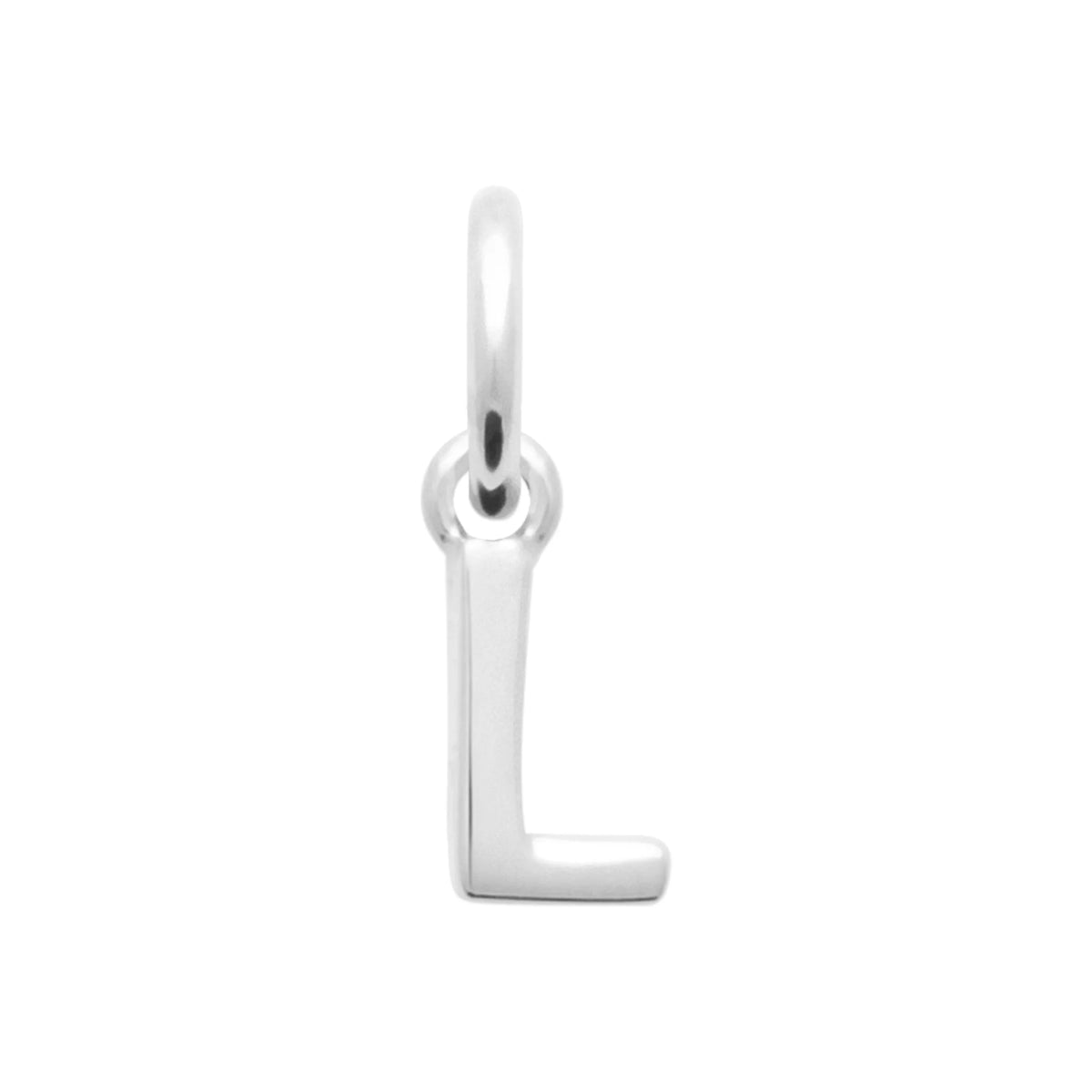 Pendentif initiale en argent rhodié : lettre L