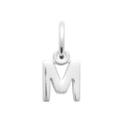 Pendentif initiale en argent rhodié : lettre M