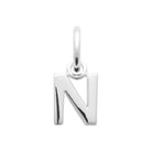 Pendentif initiale en argent rhodié : lettre N