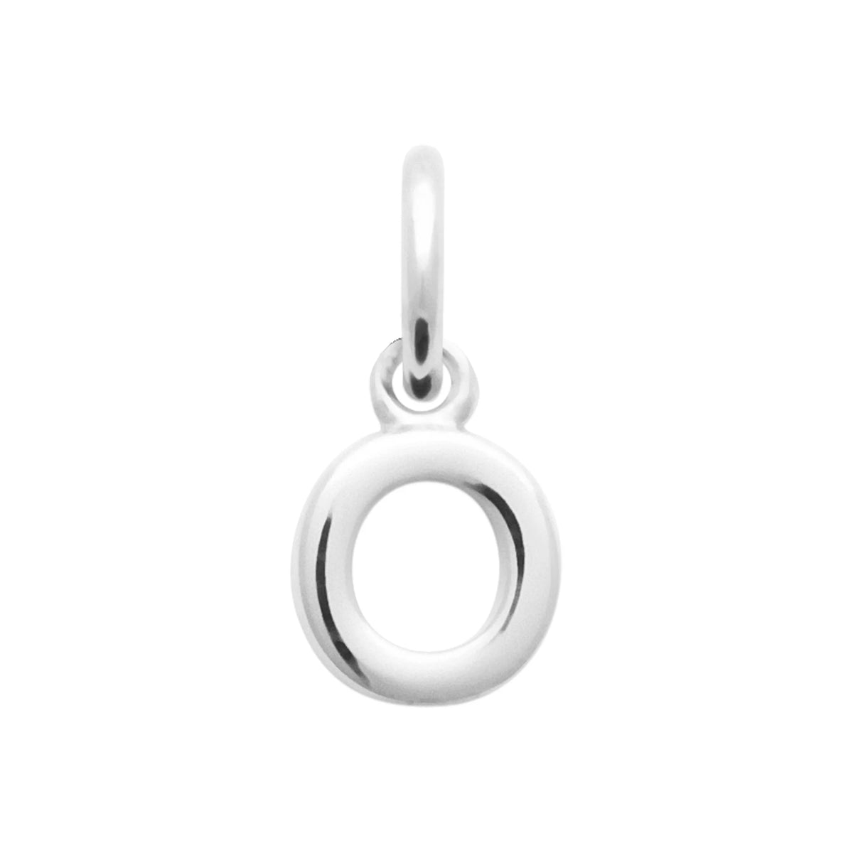 Pendentif initiale en argent rhodié : lettre O