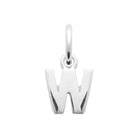 Pendentif initiale en argent rhodié : lettre W