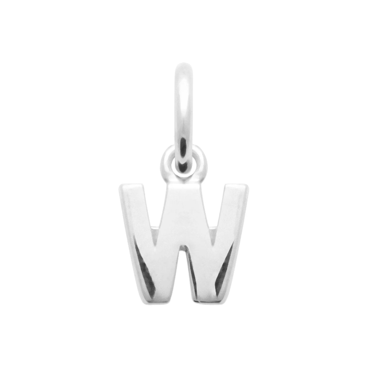 Pendentif initiale en argent rhodié : lettre W