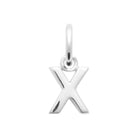 Pendentif initiale en argent rhodié : lettre X