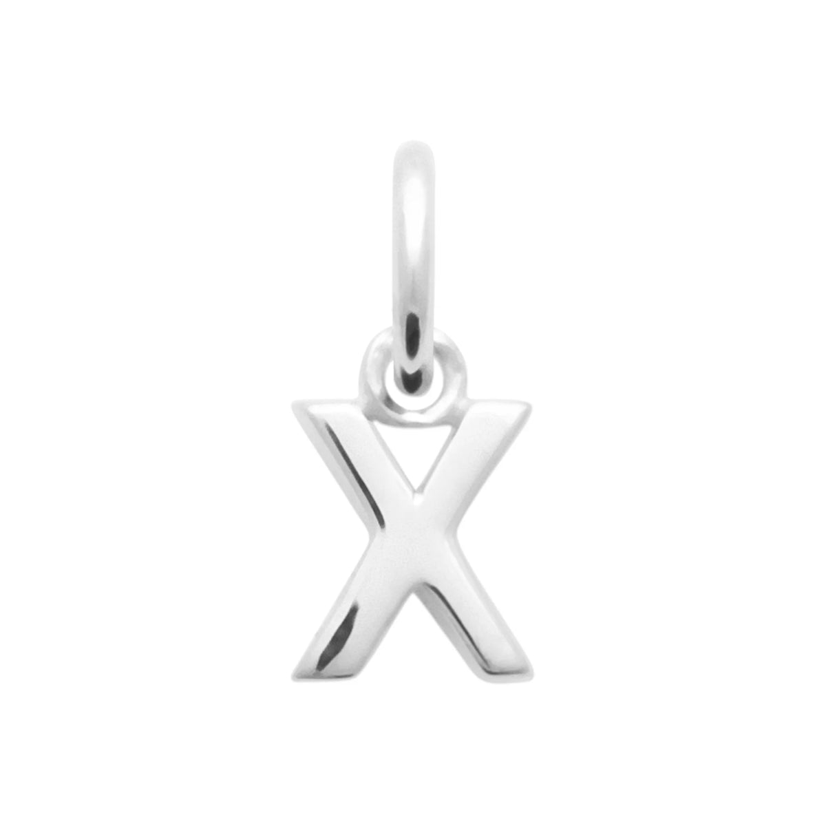 Pendentif initiale en argent rhodié : lettre X