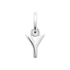 Pendentif initiale en argent rhodié : lettre Y