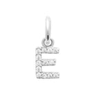 Pendentif initiale sertie de zircons en argent rhodié : lettre E