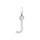 Pendentif initiale sertie de zircons en argent rhodié : lettre J